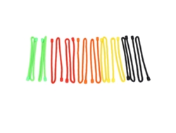 10 bridas de silicona multifuncionales, flexibles y reutilizables de 45 cm (18 pulgadas) de largo y 5 mm de diámetro - Rojo, naranja, amarillo, verde, negro