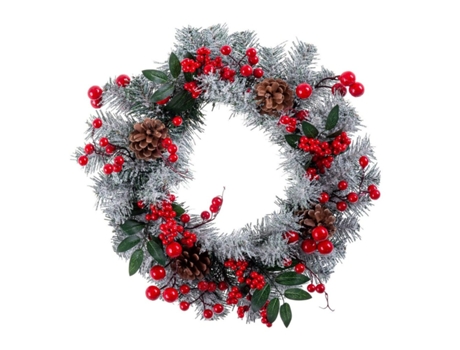 Corona de Navidad Rojo Multicolor Plástico Foam Piñas 40 x 40 cm