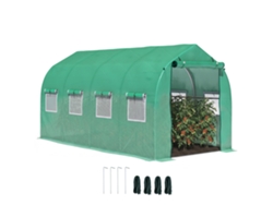 Invernadero Tipo Túnel De 4x2x2 M Con 8 Ventanas Y Puerta Mosquitera.