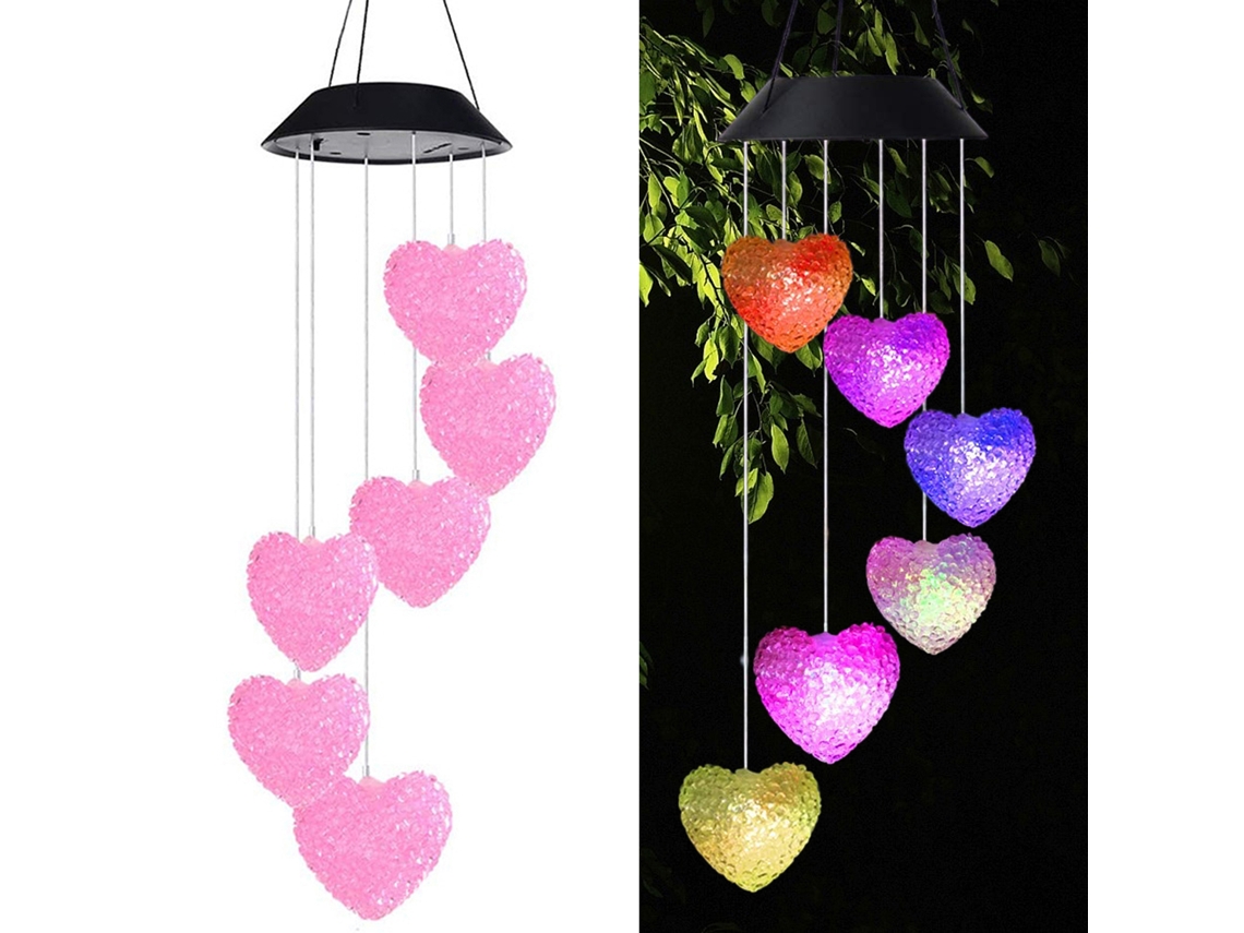Campana solar del amor rosa Milli Light para jardín exterior
