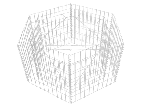 vidaXL Arriate hexagonal de gaviones 100x90x50 cm