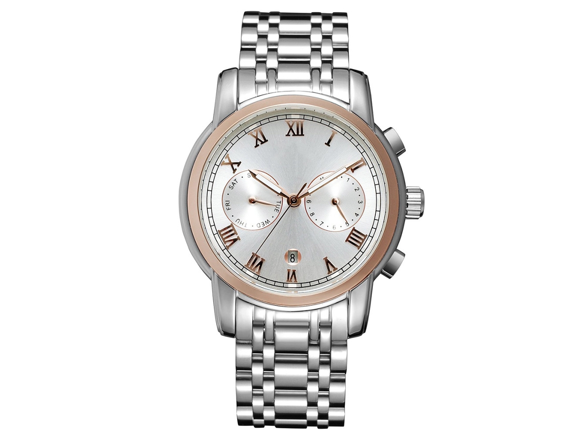 Reloj De Pulsera Mecánico Automático Para Hombre Forsining, Plata Y Oro Rosa.
