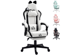 Silla Gaming Reclinable Blanca Con Reposapiés
