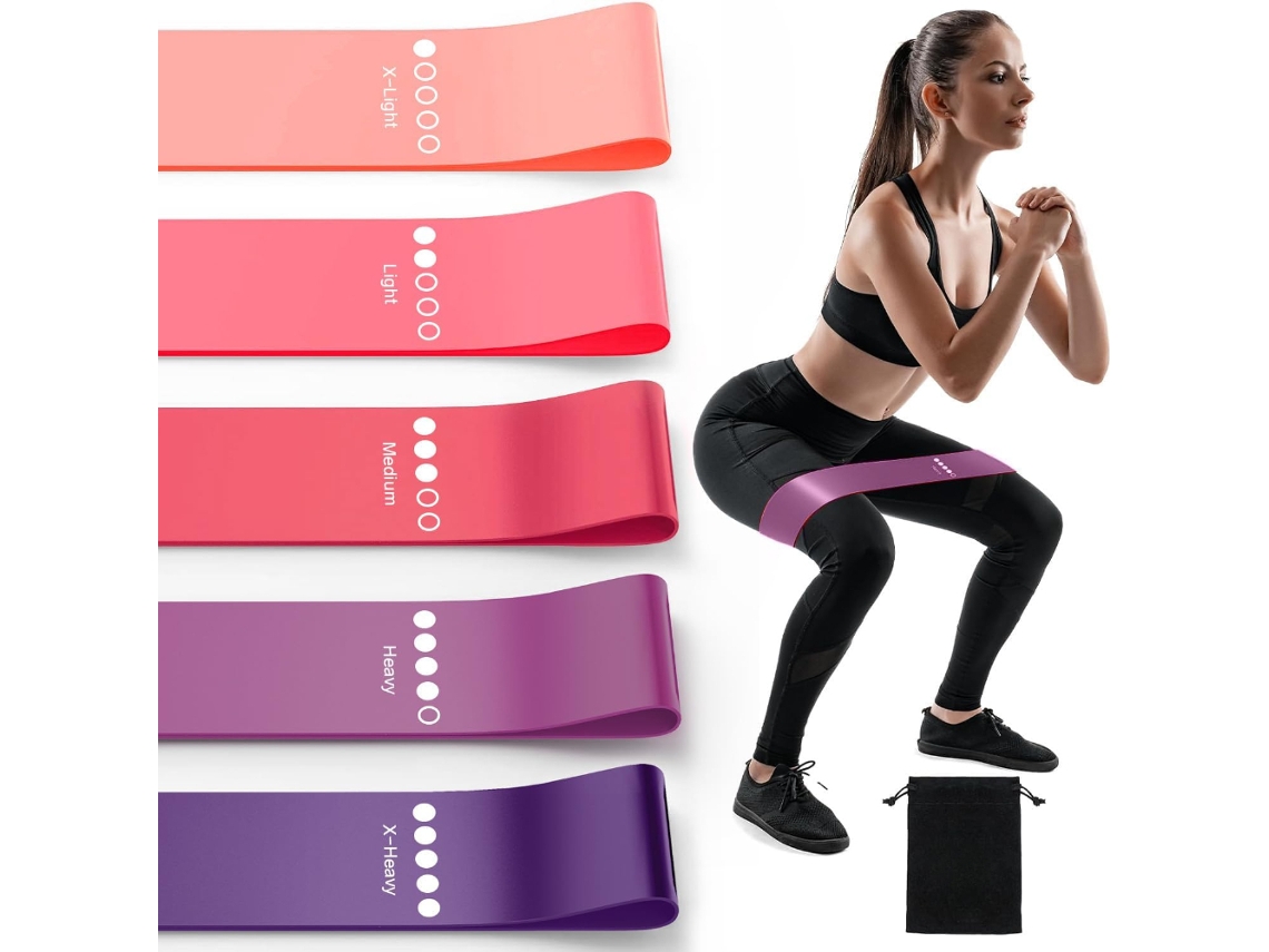 Bandas de resistencia 5 piezas, entrenamiento de fuerza, banda elástica adecuada para yoga, fitness, Cuich