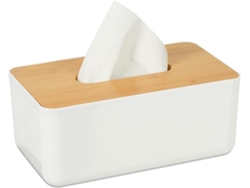Caja De Pañuelos Con Tapa De Bambú - 10 X 23 X 13 Cm - Natural