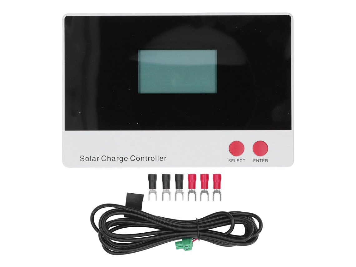Controlador De Carga Solar Pwm Lcd 12v 24v 30a Para Baterías Ácidas Ip32