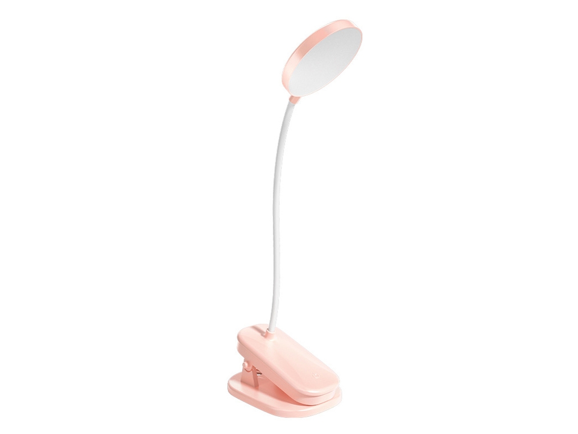 Lámpara De Mesa Con Clip - Rosa [Recarregável E Plugável De Uso Duplo 4000Mah] - Regulável Em Cor JEIIBRZUI