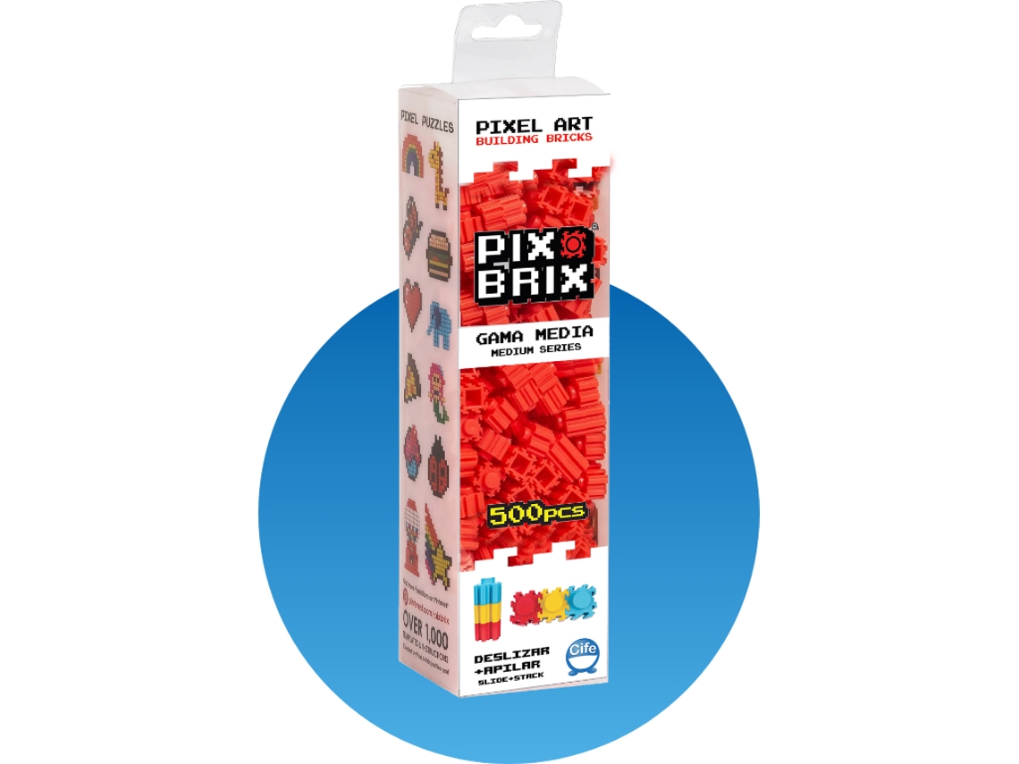 Blocs de Construcción PIX BRIX Medium series units - Rojo (Edad Mínima Recomendada: 6 años - 500 Piezas)