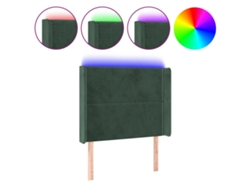 Cabecero Con Led VIDAXL Verde Terciopelo (93 x 16 x 118/128 cm)