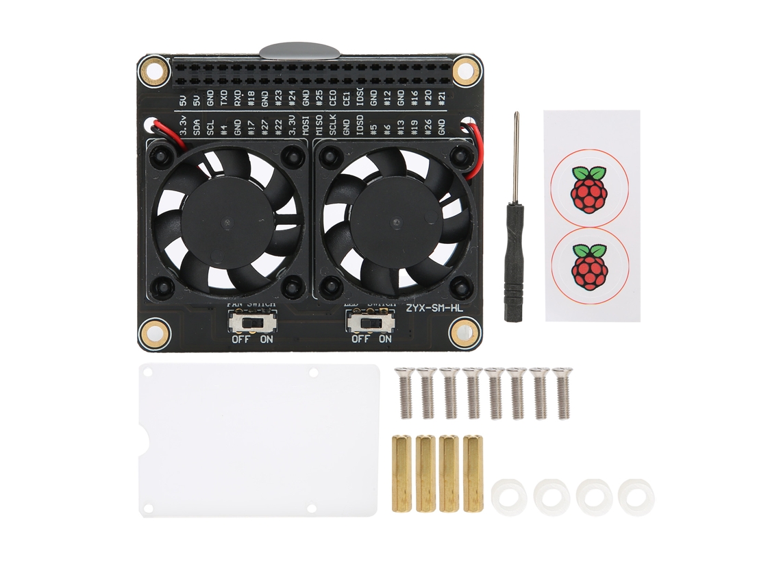Ventilador De Refrigeración Para Raspberry Pi 4b 3b+/3b 3a+ Placa De Expansión Gpio De Refrigerador Dual De Cpu