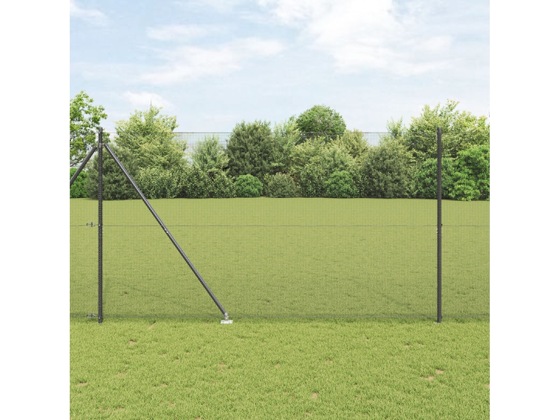 Juego de postes para cerca de acero gris, 25 x 1,5 m, Wsd70557 Lovely Home