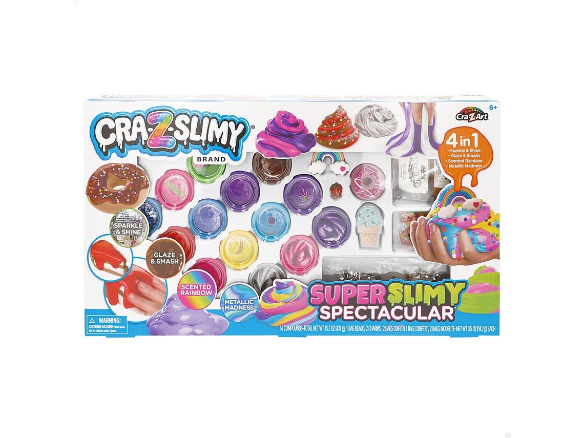 Superpack 14 botes de slime c/accesorios Cra-Z-Slimy CRA-Z-ART