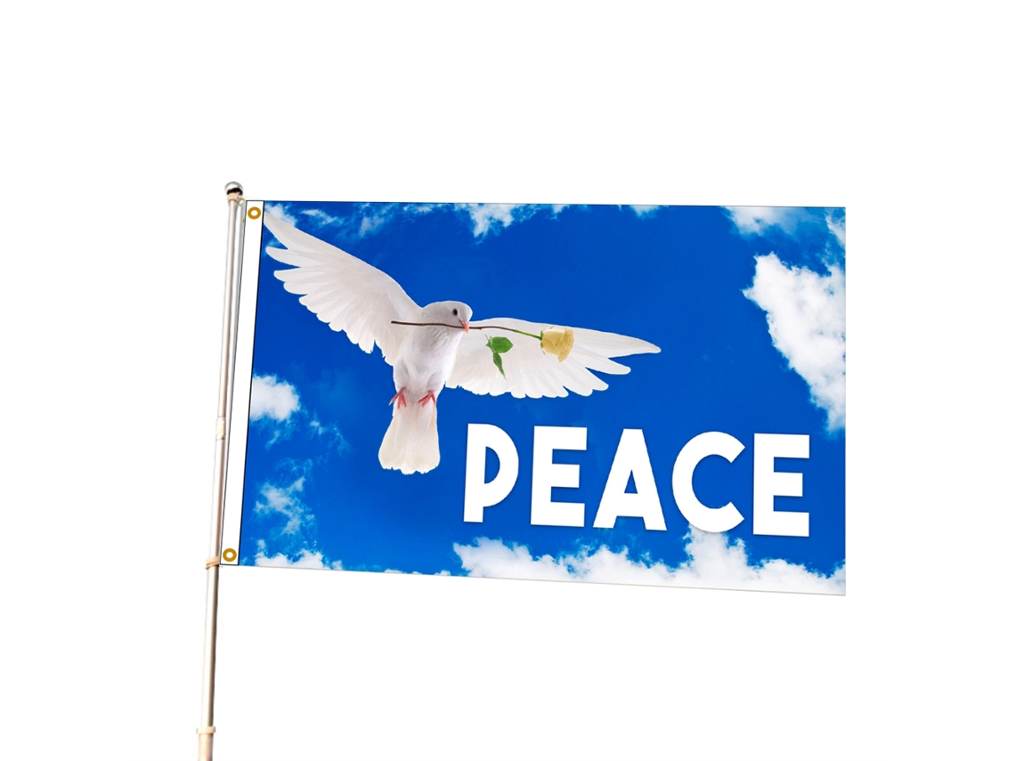 Bandera Paloma de la Paz 90x150cm Decorativa Resistente al Sol
