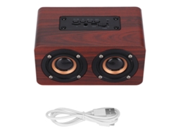 Altavoz Bluetooth Inalámbrico Retro De Madera Con Subwoofer Estéreo Aux Para Tablet, Color Marrón Veteado.