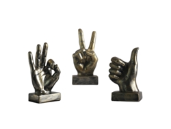 Escultura de resina vintage para decoración del hogar, estatua hecha a mano que hace un gesto con los dedos.