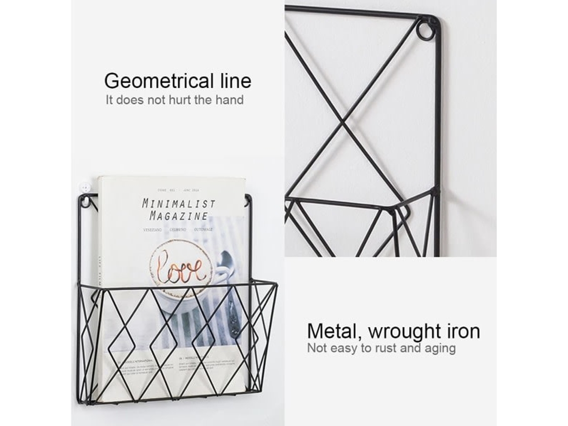 Perchero de pared para periódicos Perchero colgante para almacenamiento de registros
