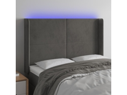 Cabecero Con Led De Terciopelo Gris Oscuro 147x16x118/128 Cm
