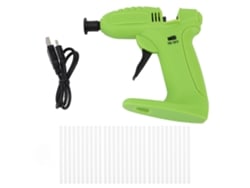 Pistola De Pegamento Caliente Inalámbrica De 3,7 V Recargable Por Usb Con 30 Barras De Pegamento Para Manualidades - Verde