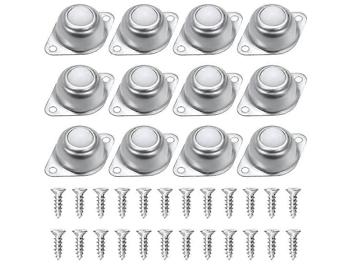 Rodillos De Transferencia De Bolas Para Muebles, 12 Piezas Con 24 Tornillos, Nylon Y Acero Inoxidable Para Equipaje Deslizante Y Carros