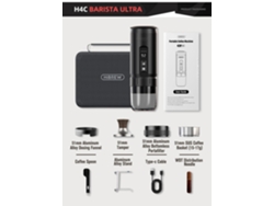 Cafetera espresso ultraportátil Hibrew H4c con calefacción inalámbrica, 20 bares, depósito de agua de 100 ml y batería extraíble.