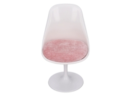 Silla De Oficina Giratoria De Abs Blanca Y Rosa Sin Brazos Para Casa De Muñecas A Escala 1:6