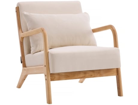 Sillón Clinton de Madera de Estilo Escandinavo Beige HABITAT ET JARDIN