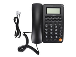 Teléfono Fijo Con Cable, Botones Grandes Y Pantalla Hd De 16 Bits Para El Hogar, Hoteles Y Oficinas - Negro
