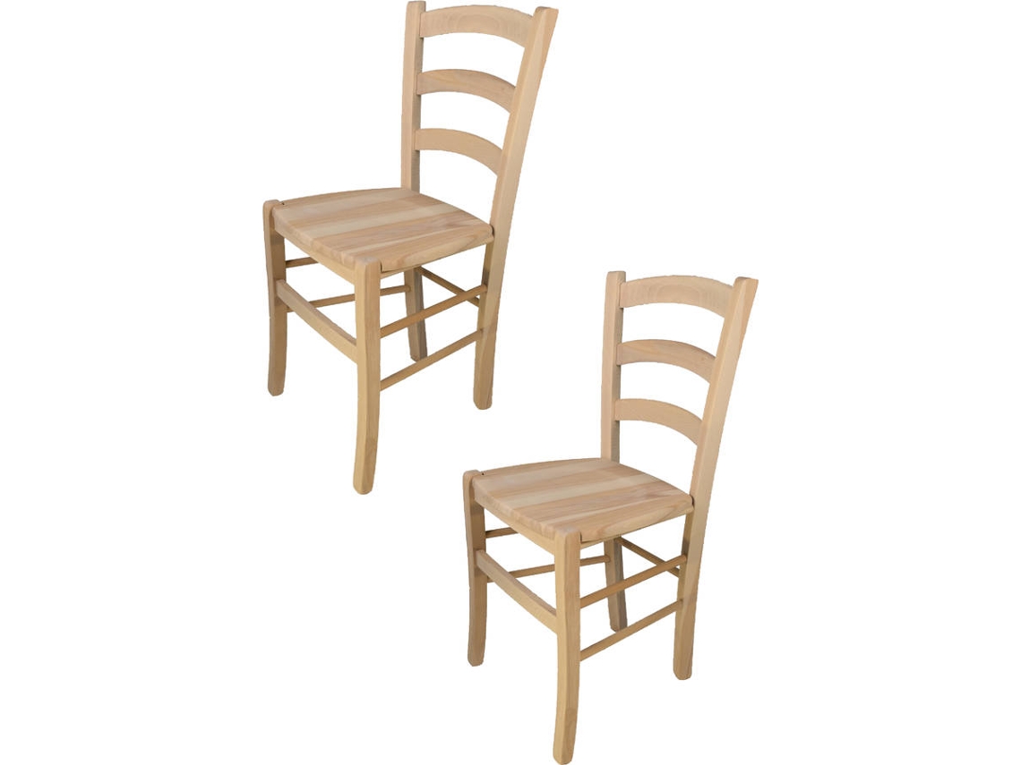 Conjunto de 2 Cadeiras T M C S Venezia U141GR (Castanho Claro - 88x43x46 cm - Madeira)