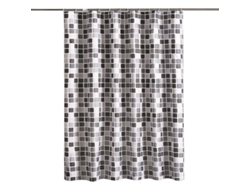 2026-cortina De Ducha Resistente A Moho Y Humedad Impermeable Con 12 Ganchos (patrón Mosaico)
