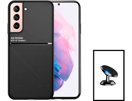 Kit Carcasa Trasera Magnética Anti Choque + Soporte Samsung Galaxy S22 5G+ Plus GIFT4ME Negro
