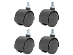 4 Ruedas Giratorias Silenciosas De Plástico De 360° Y 3,8 Cm (1,5 Pulgadas) Para Armarios, Sillas Y Muebles.