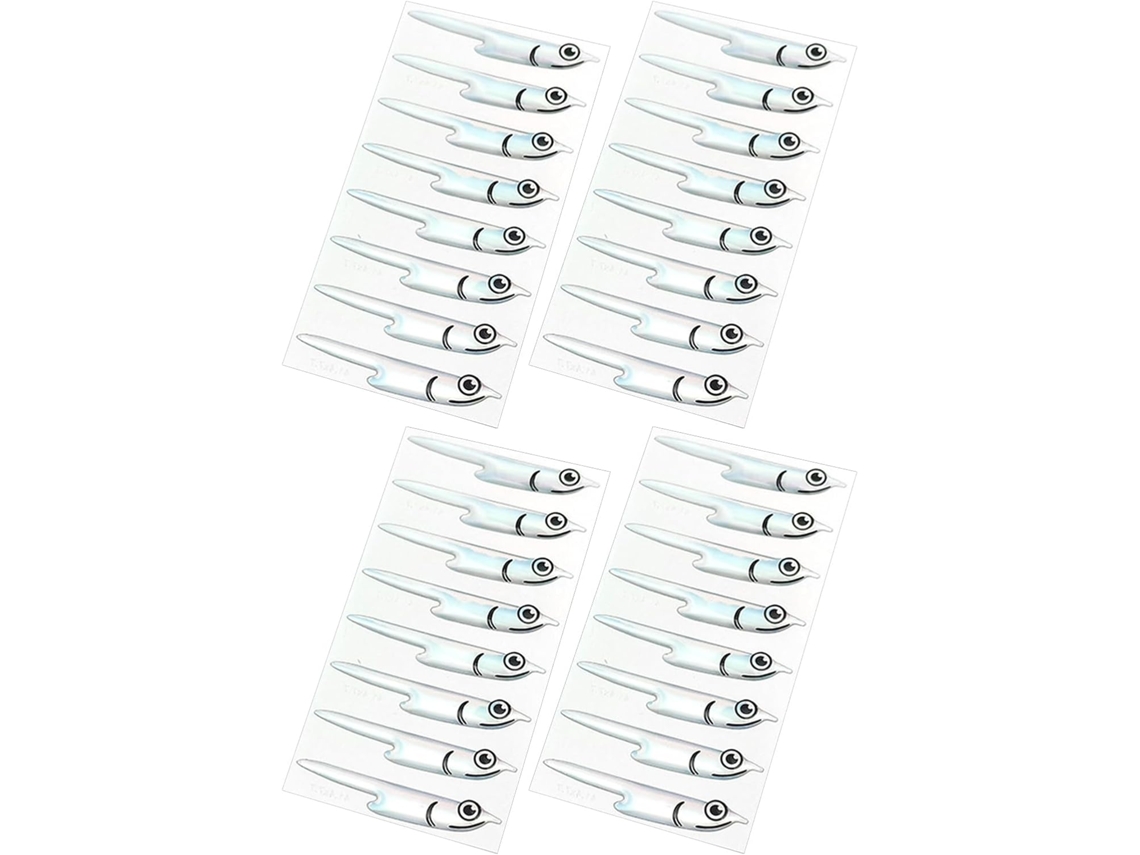 Lote 8 / 16 24 32 Pares De Poissons Artificiales Autocollants De Pejerrey En Aluminio Para Leurres Et