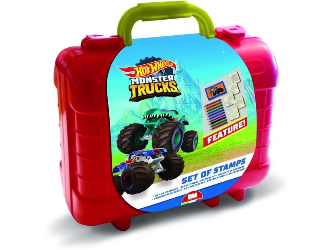 Set de viaje - MULTIPRINT - 42143 - 5 sellos Hot Wheels, 10 lápices