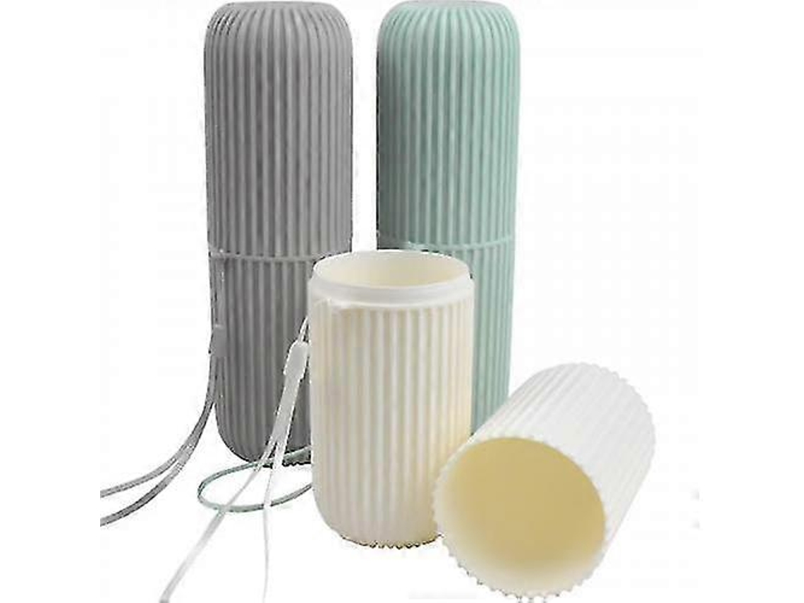 Paquete Con 3 Vasos Portátiles Para Enjuague Bucal De Viaje, Porta Cepillos Y Pasta De Dientes De Plástico Rosewell