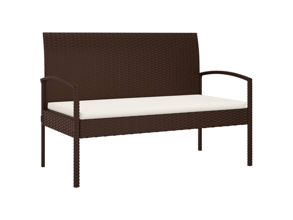 Maison Exclusive - Banco De Jardín Con Cojín Ratán Sintético Marrón 105 Cm