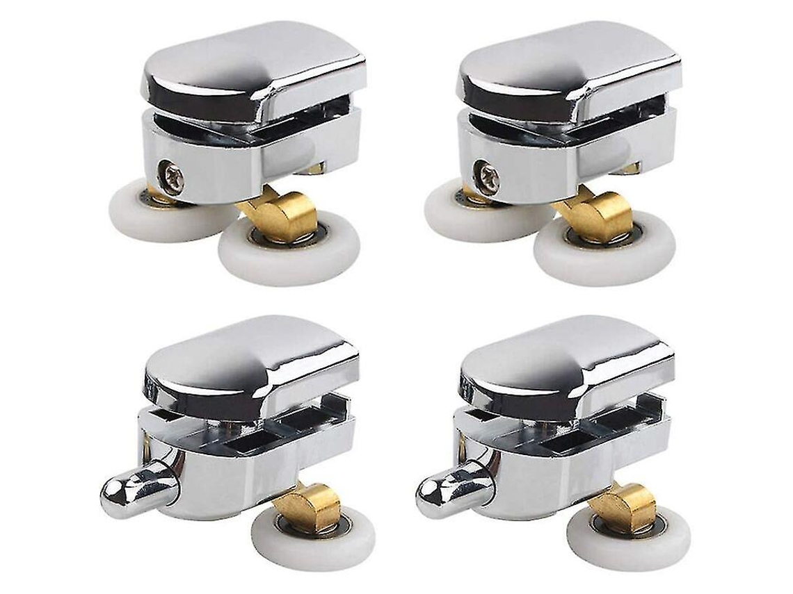 Rodillo para mampara de ducha, 4 rodillos dobles, ruedas de repuesto para mampara de ducha (cuero), Jortmrd (25 mm)