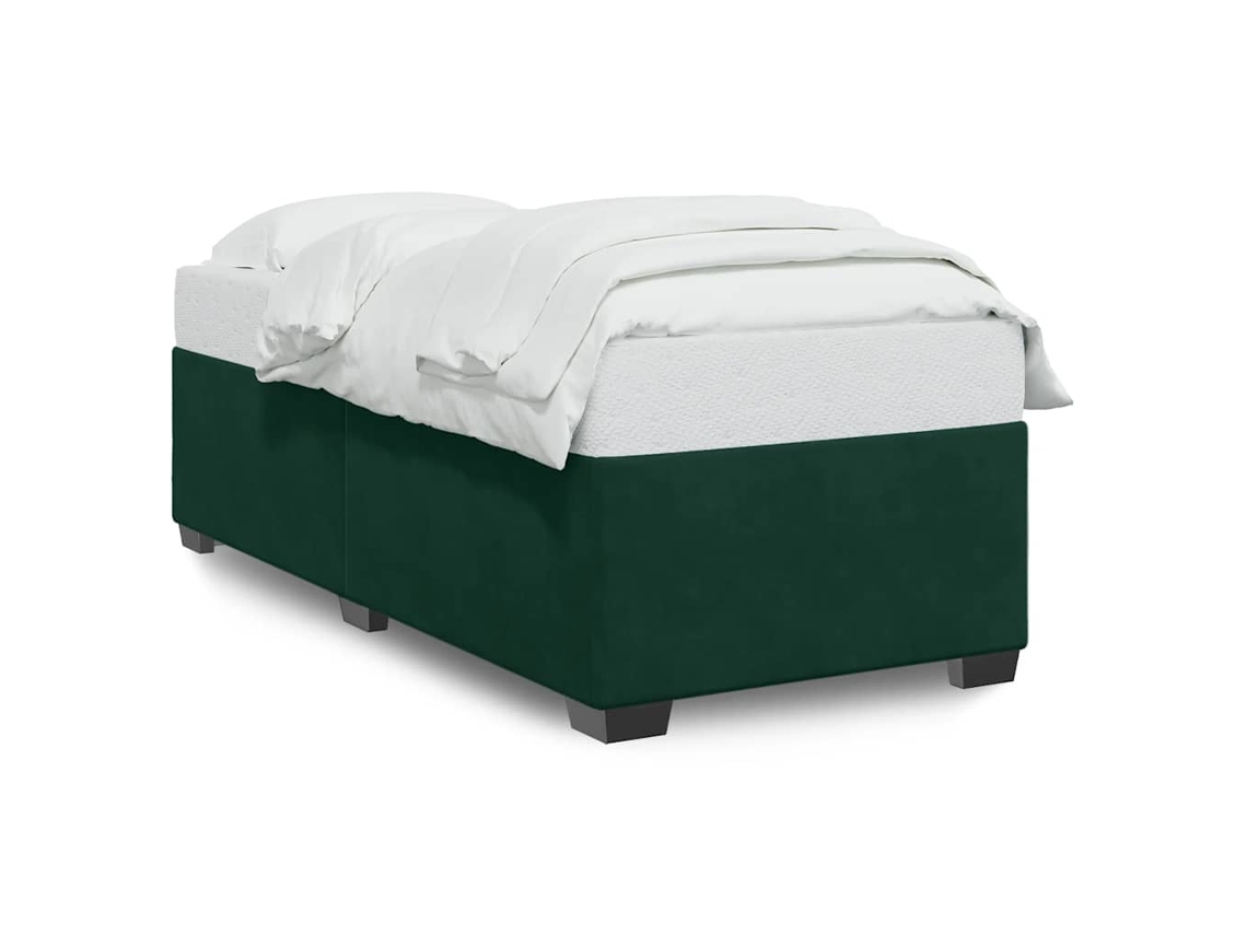 Maison Exclusive - Estructura De Cama Sin Colchón Terciopelo Verde Oscuro 90x190cm