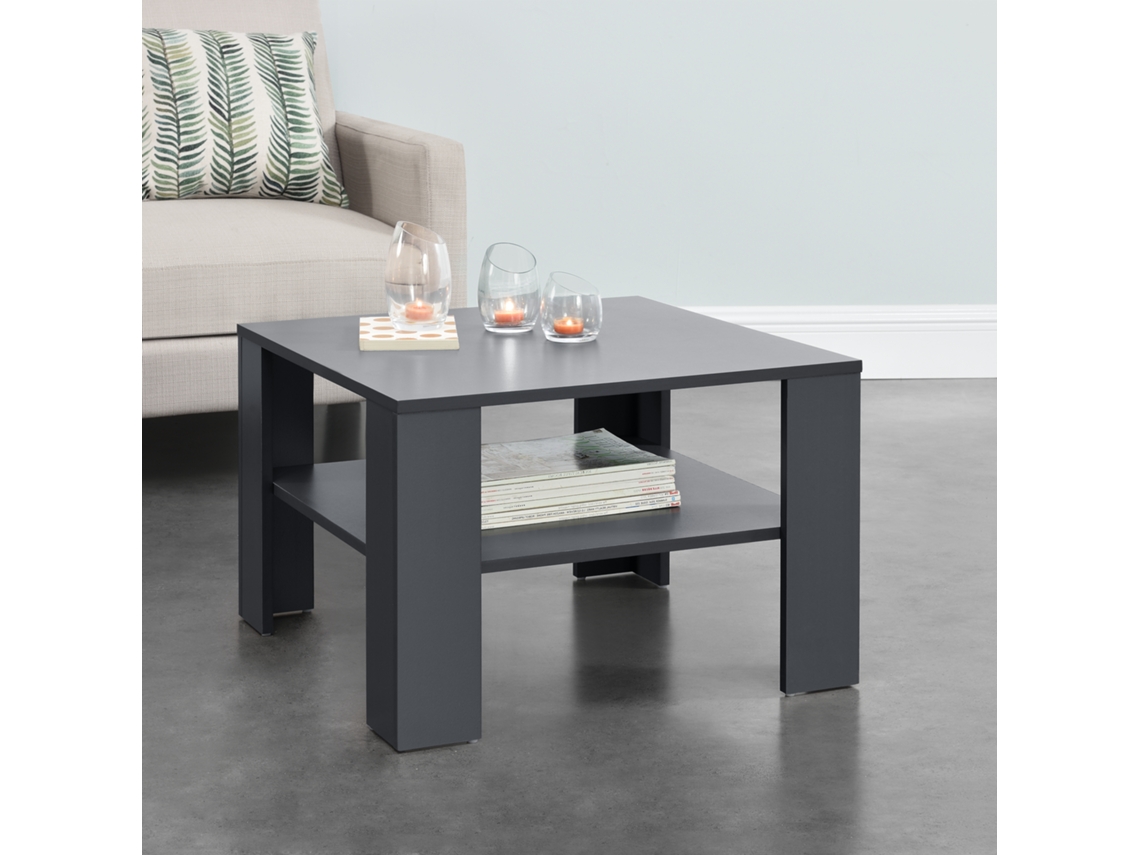 Mesa de Centro [EN.CASA] Aachen  (Gris - MDF - 60 x 60 x 40 cm)