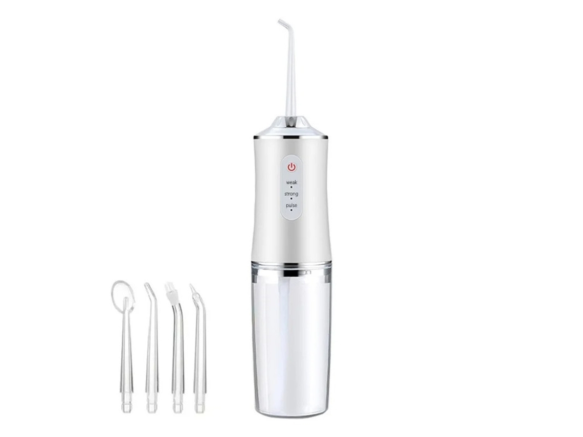 Irrigador bucal eléctrico portátil para cálculo dental, blanco, 1 boquilla, Yizhood
