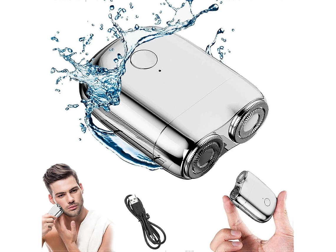 Afeitadora Eléctrica Rotatória Sem Fio Portátil Impermeável Recarregável Usb Para Homens De Cabeça Dupla