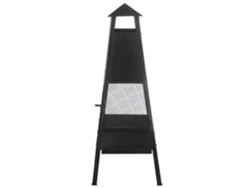 Pozo de fuego BELIANI Yasur de Acero Negro 41x41x100