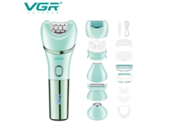 (verde) Kit De Depilación 7 En 1 Para Mujer: Afeitadora Lavable Y Dispositivo Eléctrico De Depilación.