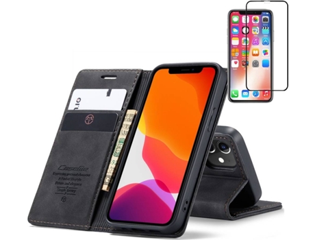 Carcasa y Protector iPhone 12 Livro Caseme Elite Negro