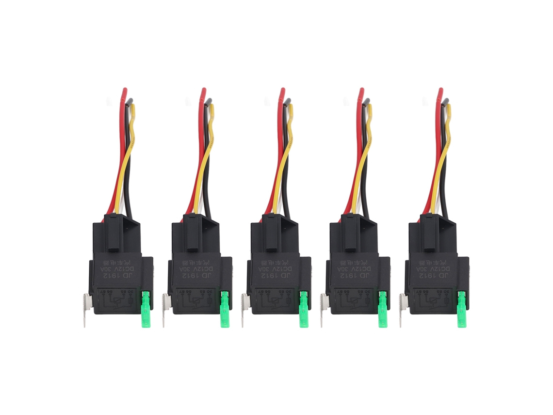 Kit De Relés Automotrices De 5 Piezas, 12 V Cc, 30 A, Con Conector De 4 Pines, Para Vehículos.