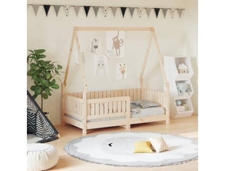Estructura De Cama Infantil VIDAXL Marrón Madera (70x140 cm)