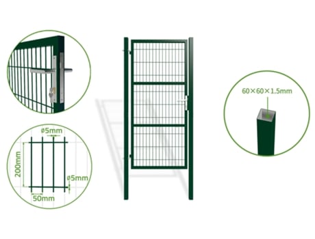 Puerta de valla 1m RAZO 100P200 Verde