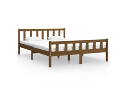 Maison Exclusive - Estructura Cama Sin Colchón Madera Maciza Marrón Miel 120x200cm