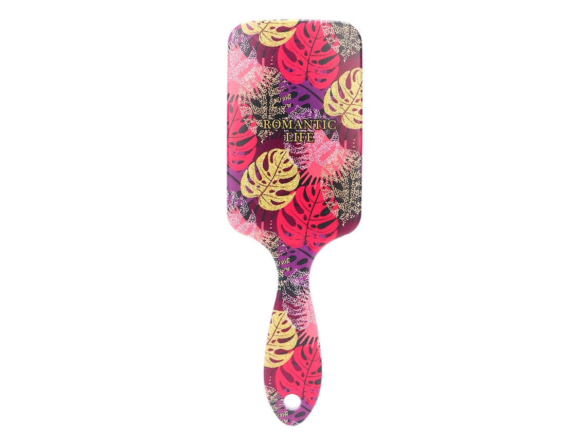 Pente Antiestático De Padrão De Folhas Com Massagem Resistente A Emaranhamentos Para Cabelo (folhas Vermelhas)