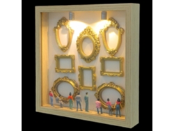 Marco Fotos Miniatura Color Caqui Madera Plástico 21 6 3 5 Diseño Elegante Compacto Decoración Hogar Regalos