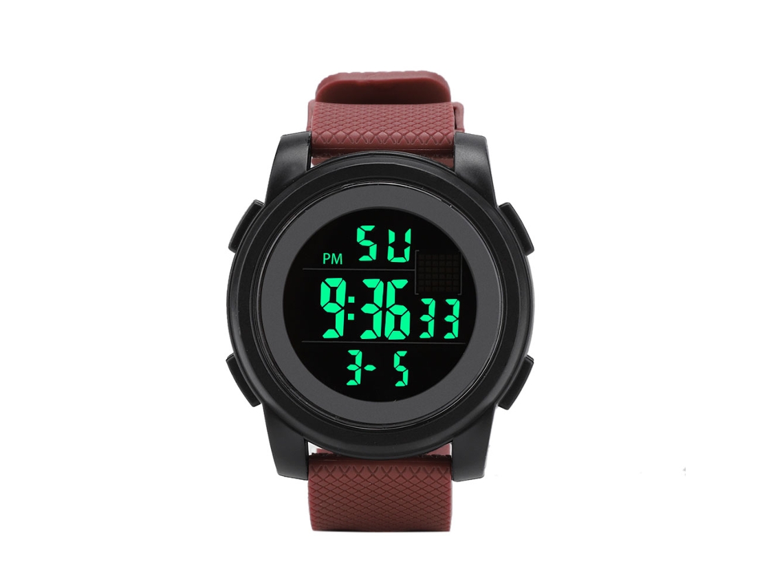 Pulsera Deportiva Electrónica Luminosa Impermeable De Moda Al Aire Libre Con Dial Grande Kak Roja